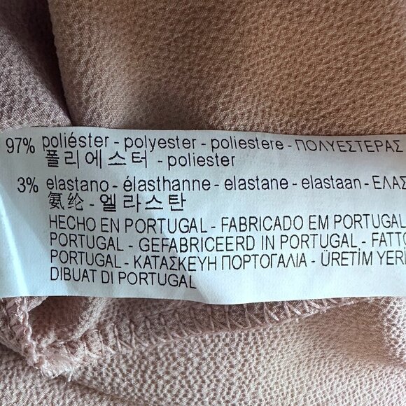 Zara Asymmetrical Long Sleeve Top Dusty Pink/Beige - Size Small - Picture 9 of 10